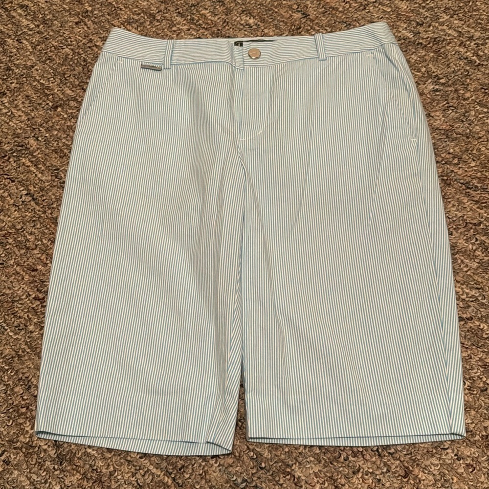 Women’s Ralph Lauren L-RL Lauren Active striped Bermuda shorts.